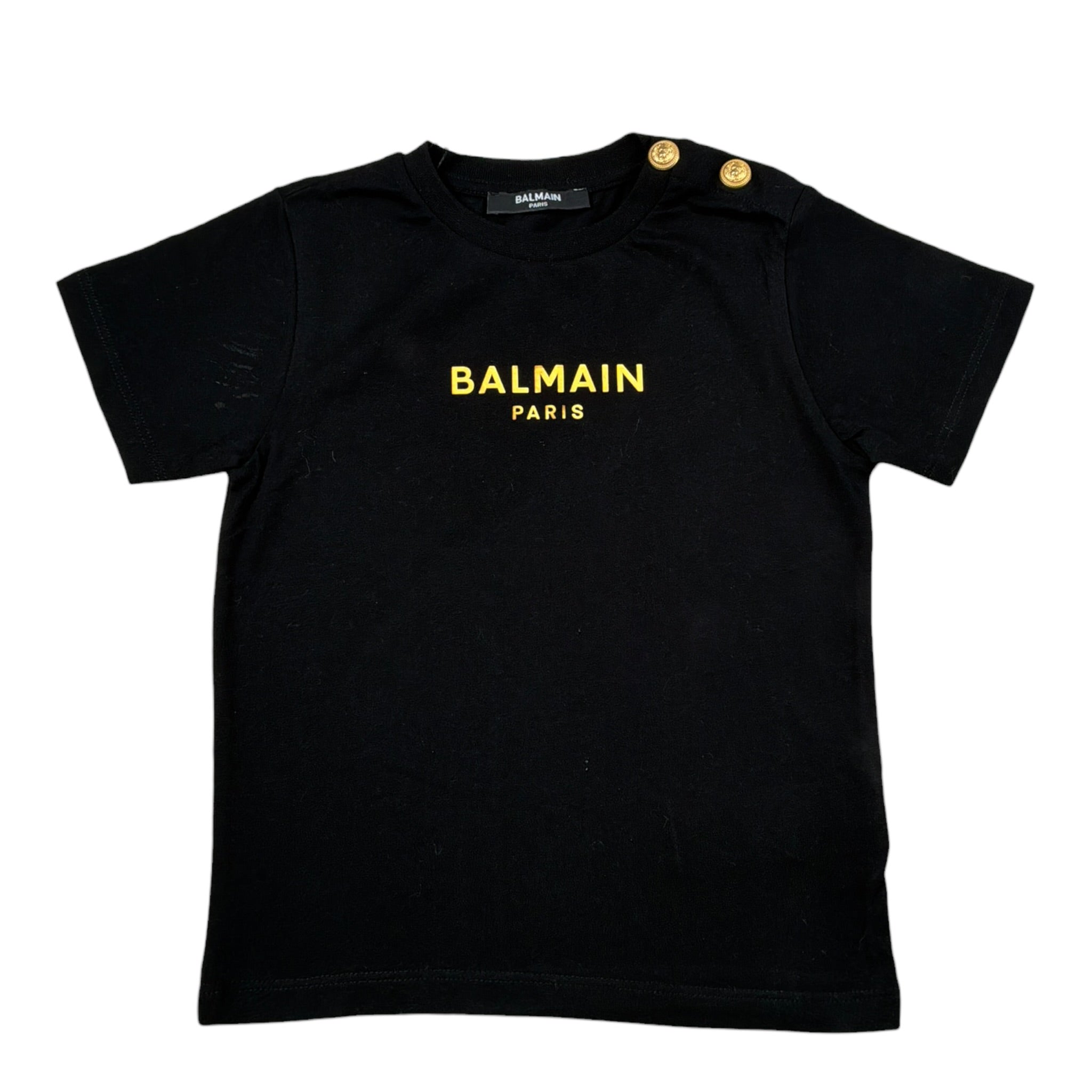 Balmain T-Shirt tinta unita con Logo Nero per Neonata BT8561 NERO BALMAIN 
