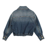 Balmain Giubbino In Denim tinta unita Blu per Bambina BU2A07 BLU BALMAIN 