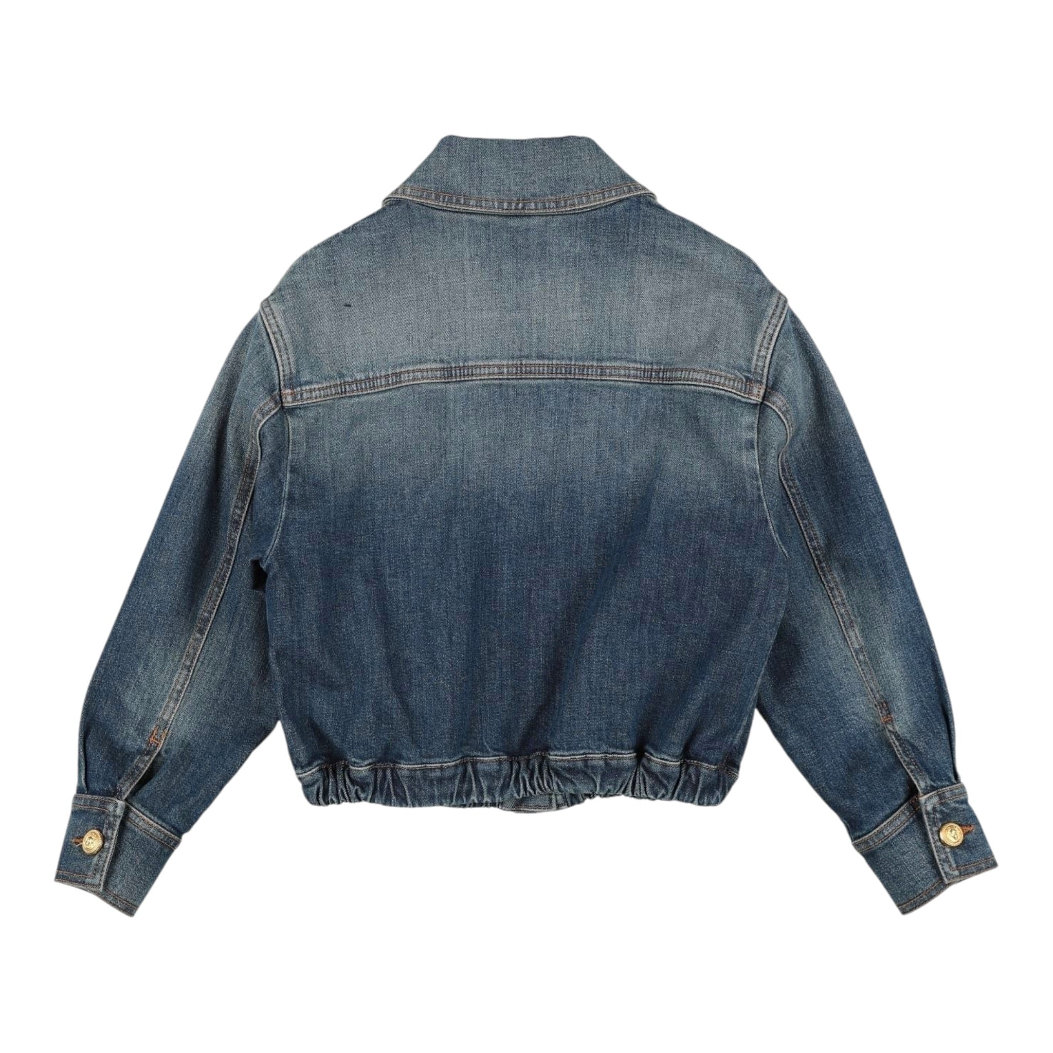 Balmain Giubbino In Denim tinta unita Blu per Bambina BU2A07 BLU BALMAIN 
