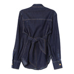 Balmain Camicia Manica Lunga tinta unita In Denim Blu per Bambina BU5A00 BLU BALMAIN 