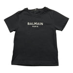 Balmain T-Shirt tinta unita con Logo Nero per Neonata BU8011 NERO BALMAIN 