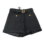 Balmain Short tinta unita con Cintura Nero per Bambina BV6C29 NERO BALMAIN 
