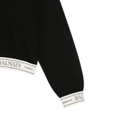 Balmain Felpa Girocollo tinta unita con Profili Logati Nero per Bambina BX4B90 NERO BALMAIN 