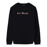 Balmain Felpa tinta unita con Stampa Nero per Bambina BX4Q80 NERO BALMAIN 