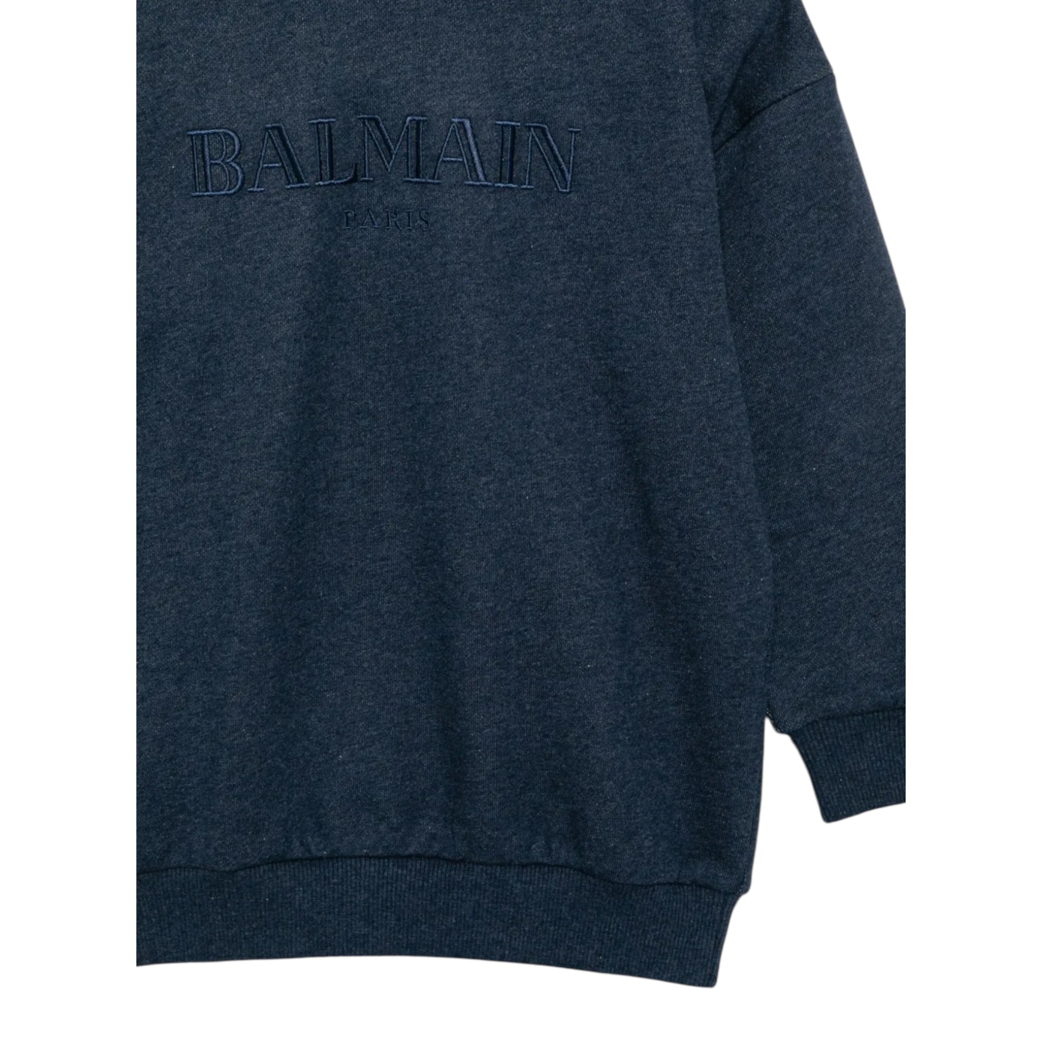 Balmain Felpa tinta unita con Cappuccio Blu per Bambino BX4Q90 BLU BALMAIN 