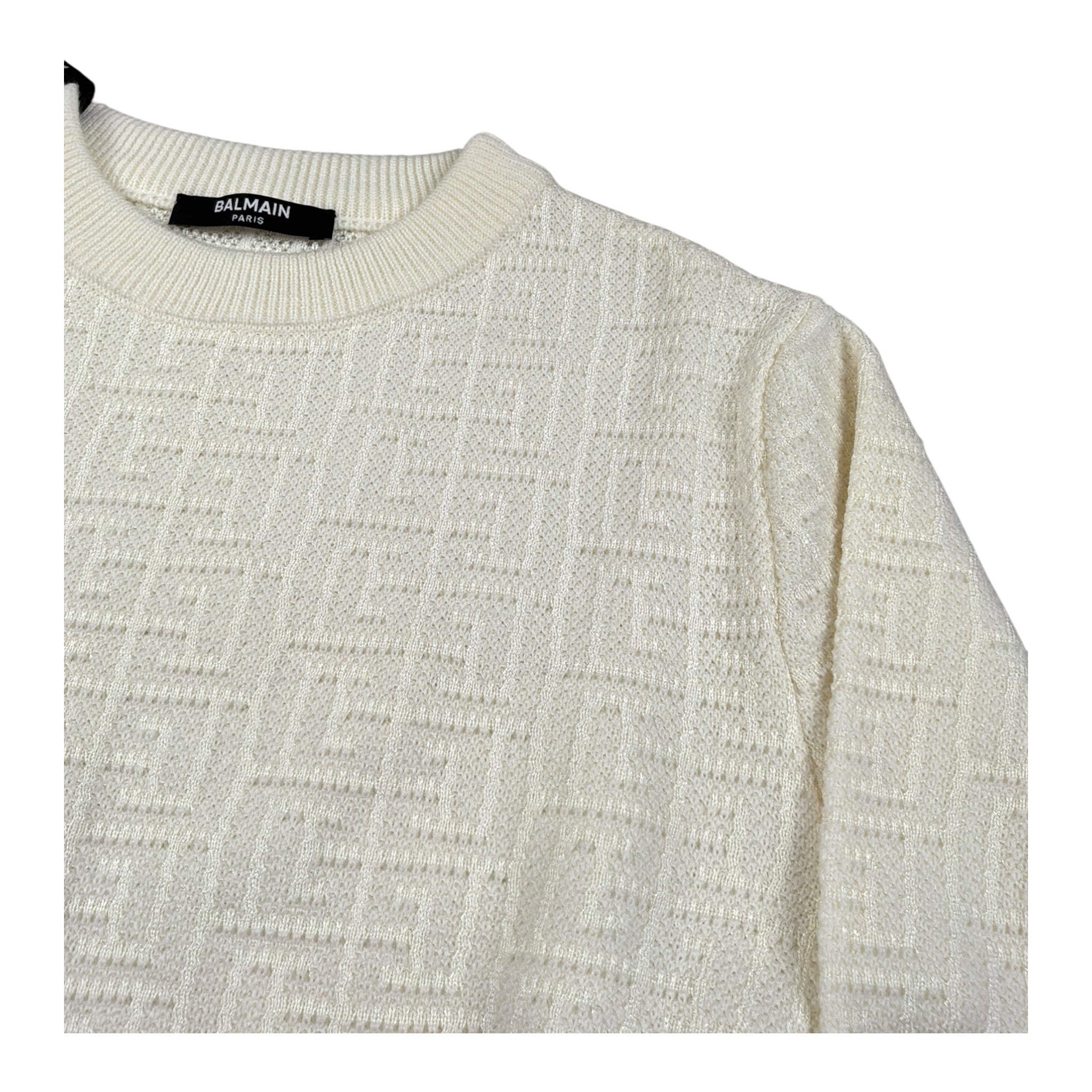 Balmain Maglia Girocollo tinta unita Panna per Bambino BX9P30 PANNA BALMAIN 