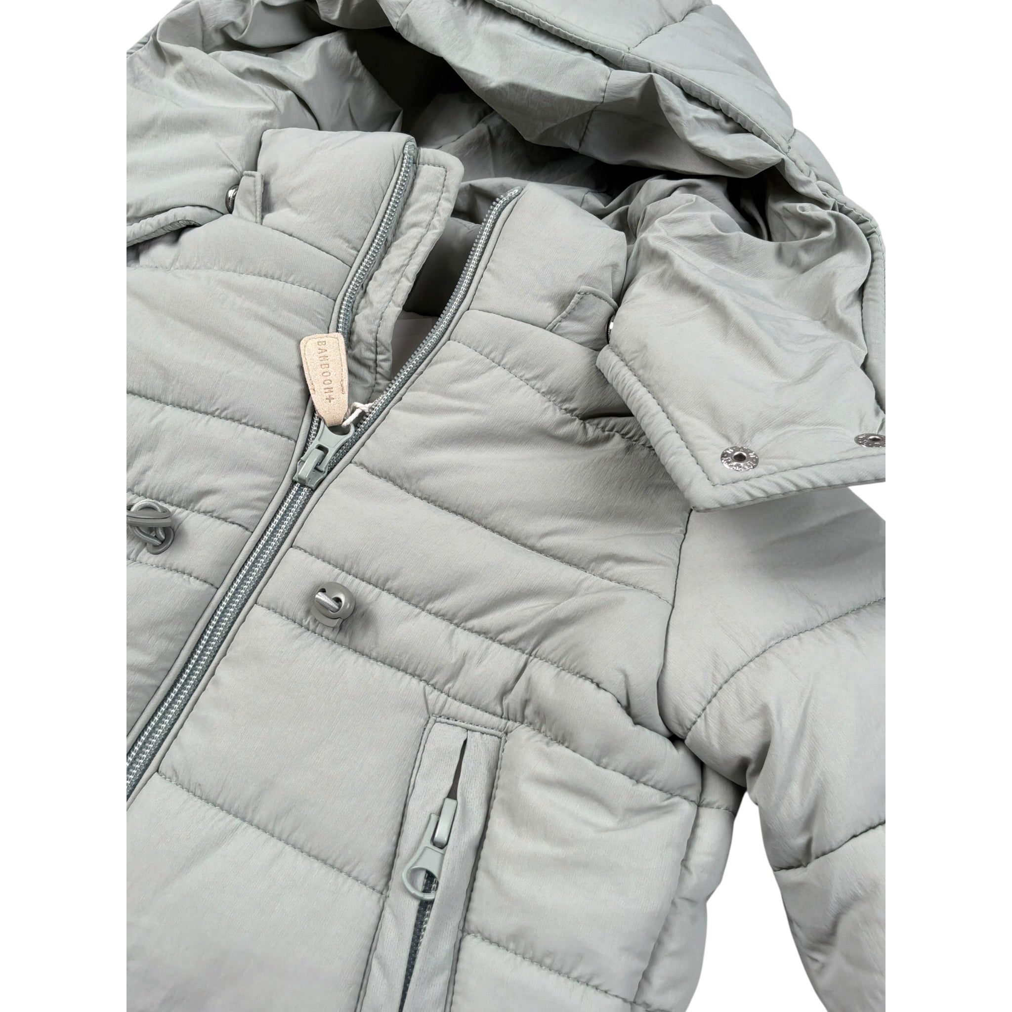 Bamboom+Babies Giubbino tinta unita con Zip E Cappuccio Grigio per Neonato IEIEI GRIGIO BAMBOOM+BABIES 