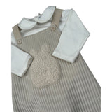 Barcellino Completo 2Pz Body-Salopette Bicolore Beige/Bianco per Neonato 125112 BEIGE/BIANCO BARCELLINO 