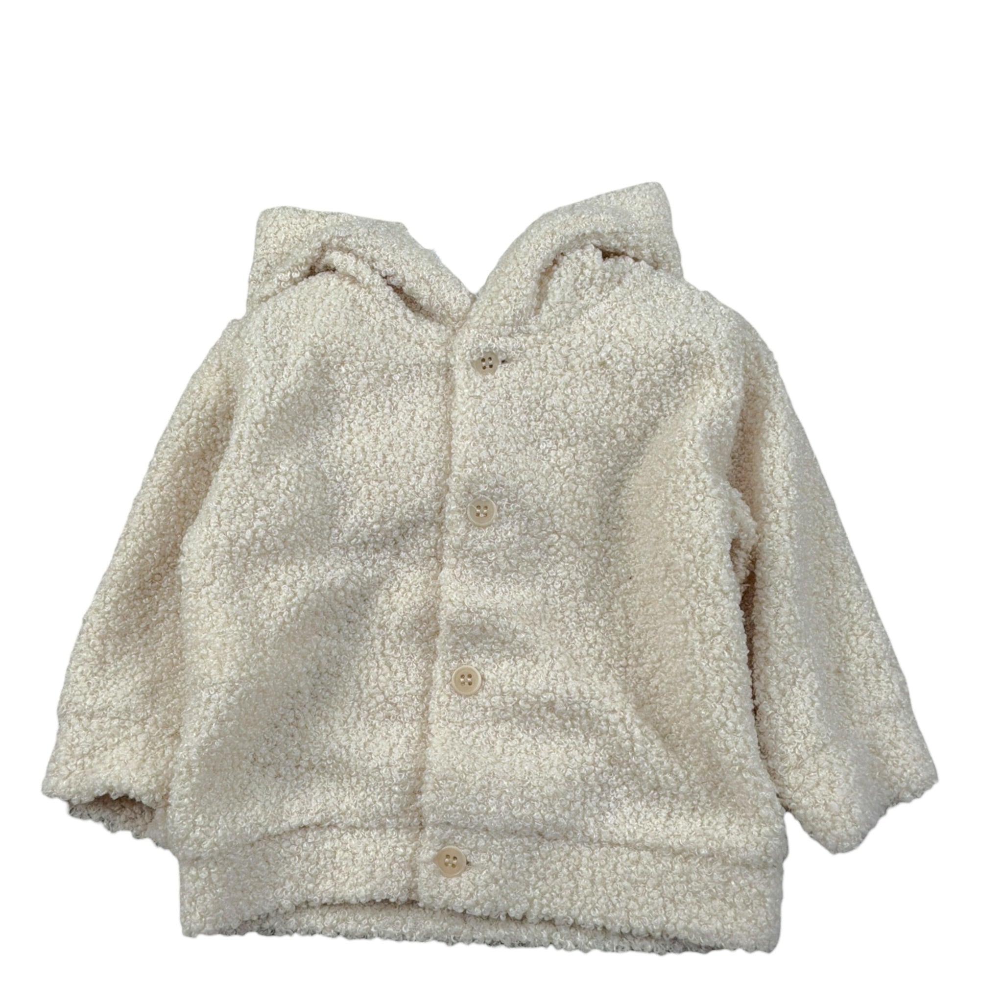 Barcellino Pelliccia Teddy tinta unita con Cappuccio Panna per Neonato 125114XX PANNA BARCELLINO 