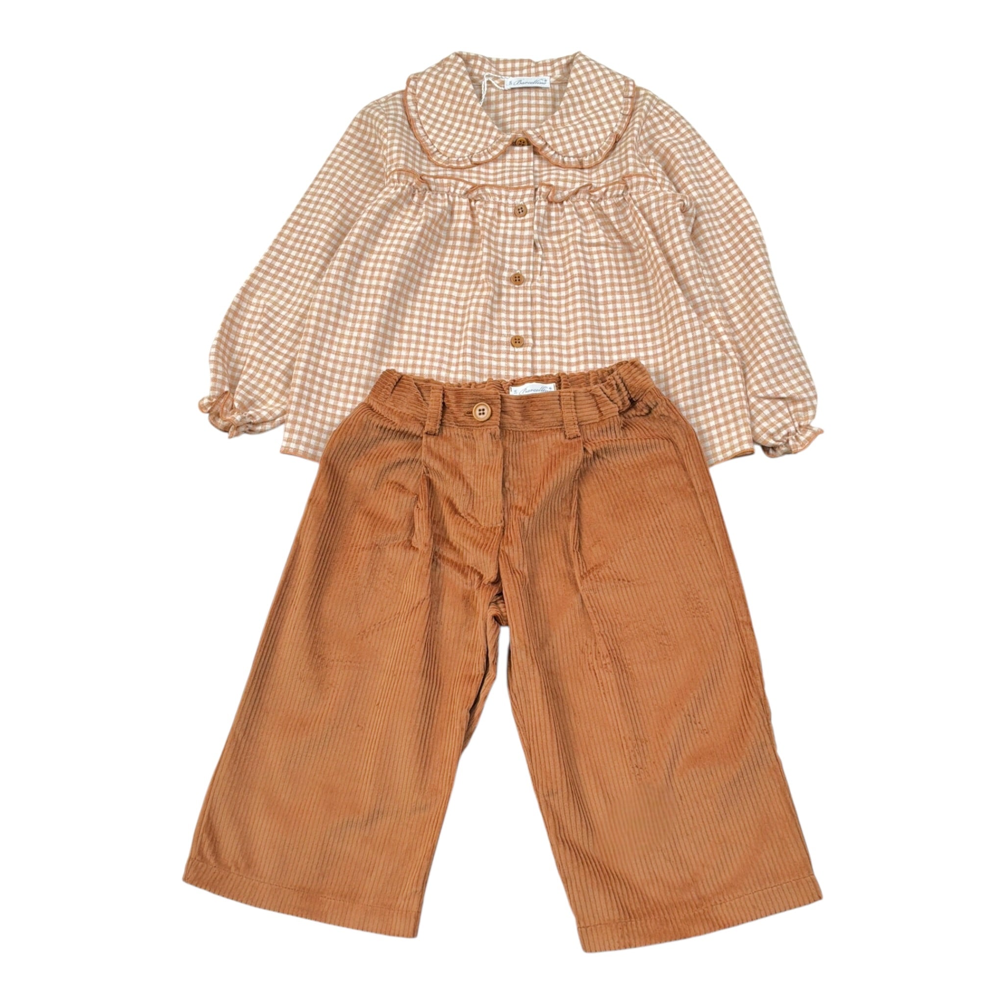 Barcellino Completo 2Pz Camicia-Pantalone Cammello per Neonata 125318N CAMMELLO BARCELLINO 