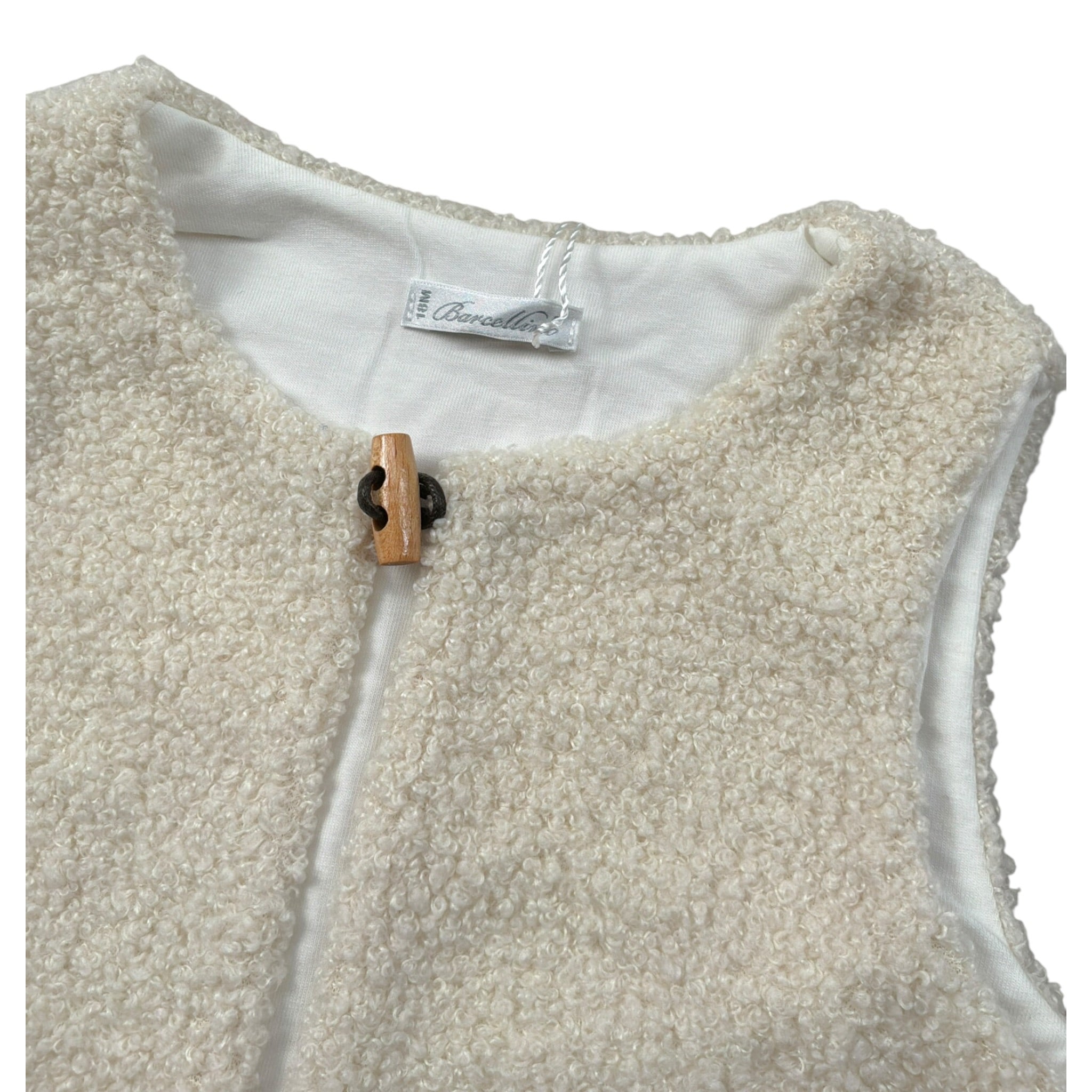 Barcellino Gilet Modello Teddy tinta unita Panna per Neonata 125319 PANNA BARCELLINO 