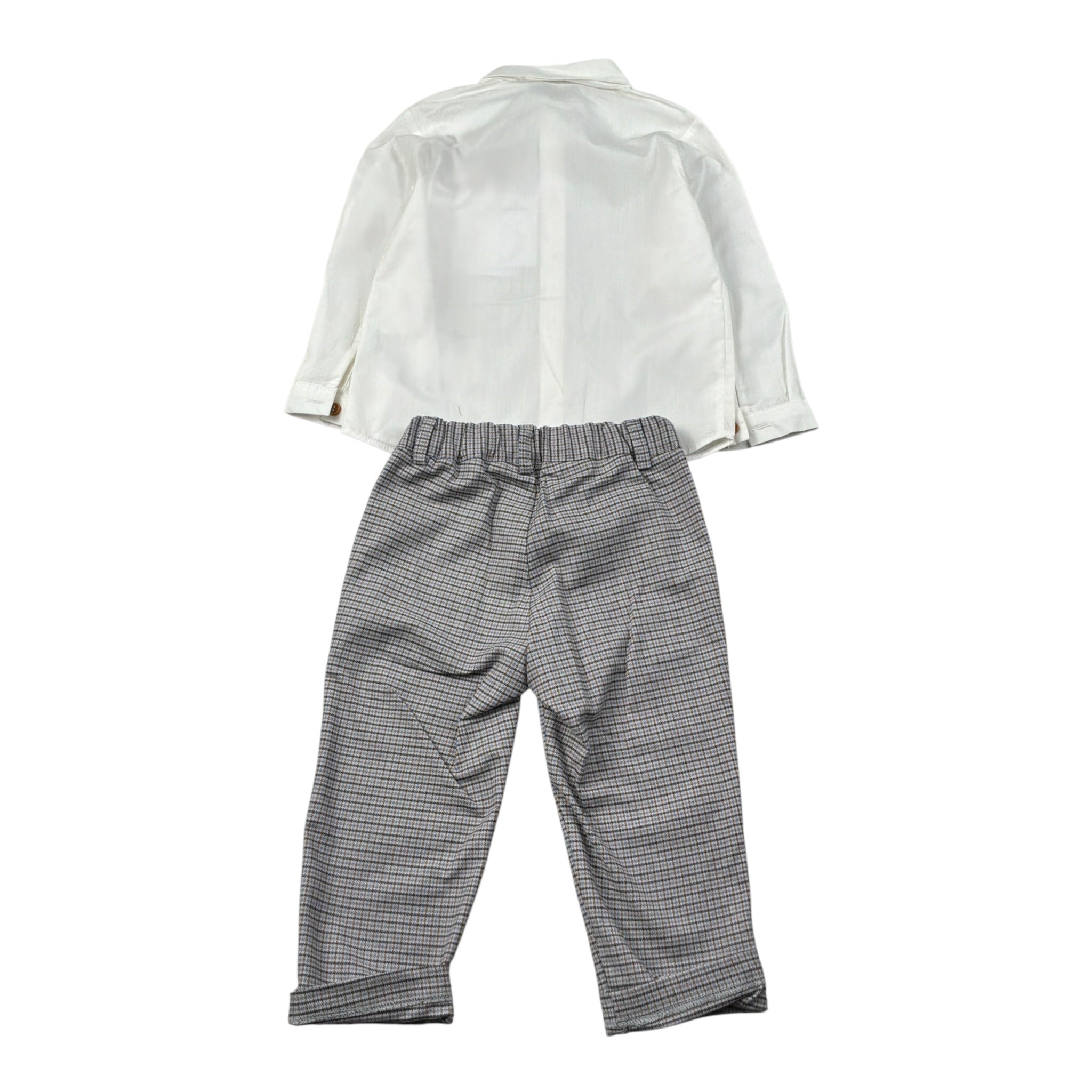 Barcellino Completo 3Pz Pantalone-Camicia-Papillons Bianco per Neonato 125410N BIANCO BARCELLINO 