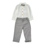 Barcellino Completo 3Pz Pantalone-Camicia-Papillons Bianco per Neonato 125410N BIANCO BARCELLINO 