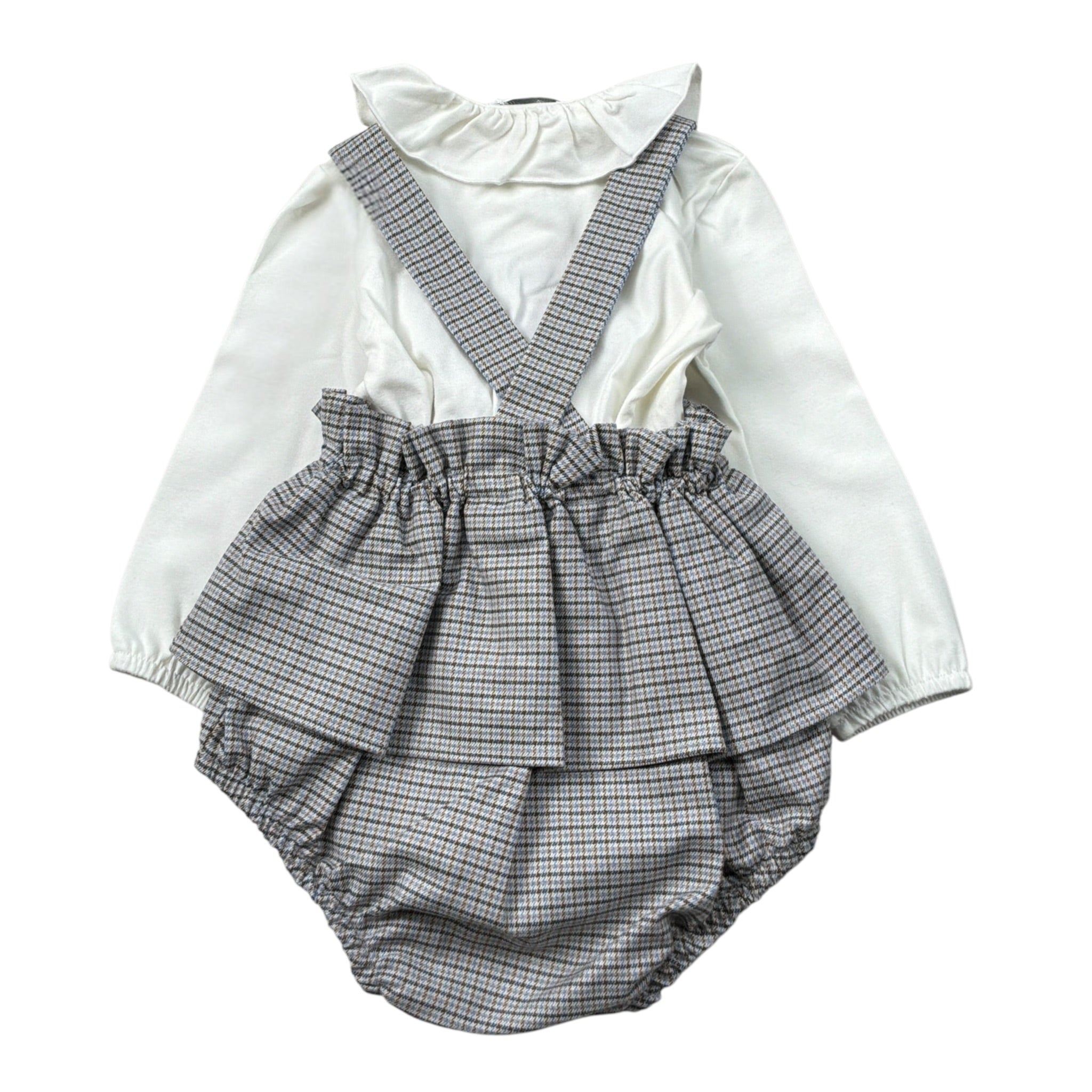 Barcellino Completo 2Pz Camicia-Salopette Bianco per Neonata 125413 BIANCO BARCELLINO 