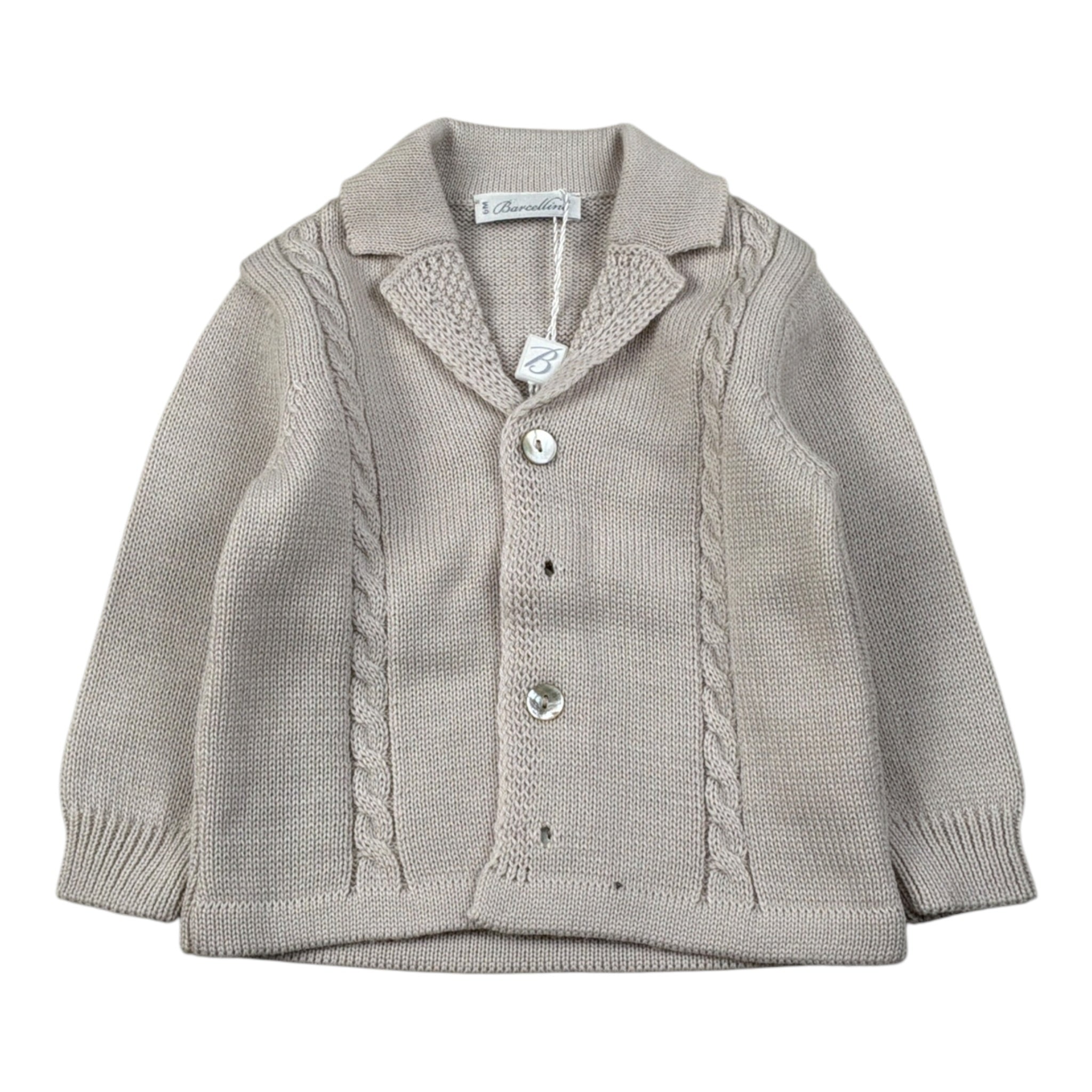 Barcellino Cardigan tinta unita Beige per Neonato 125516 BEIGE BARCELLINO 