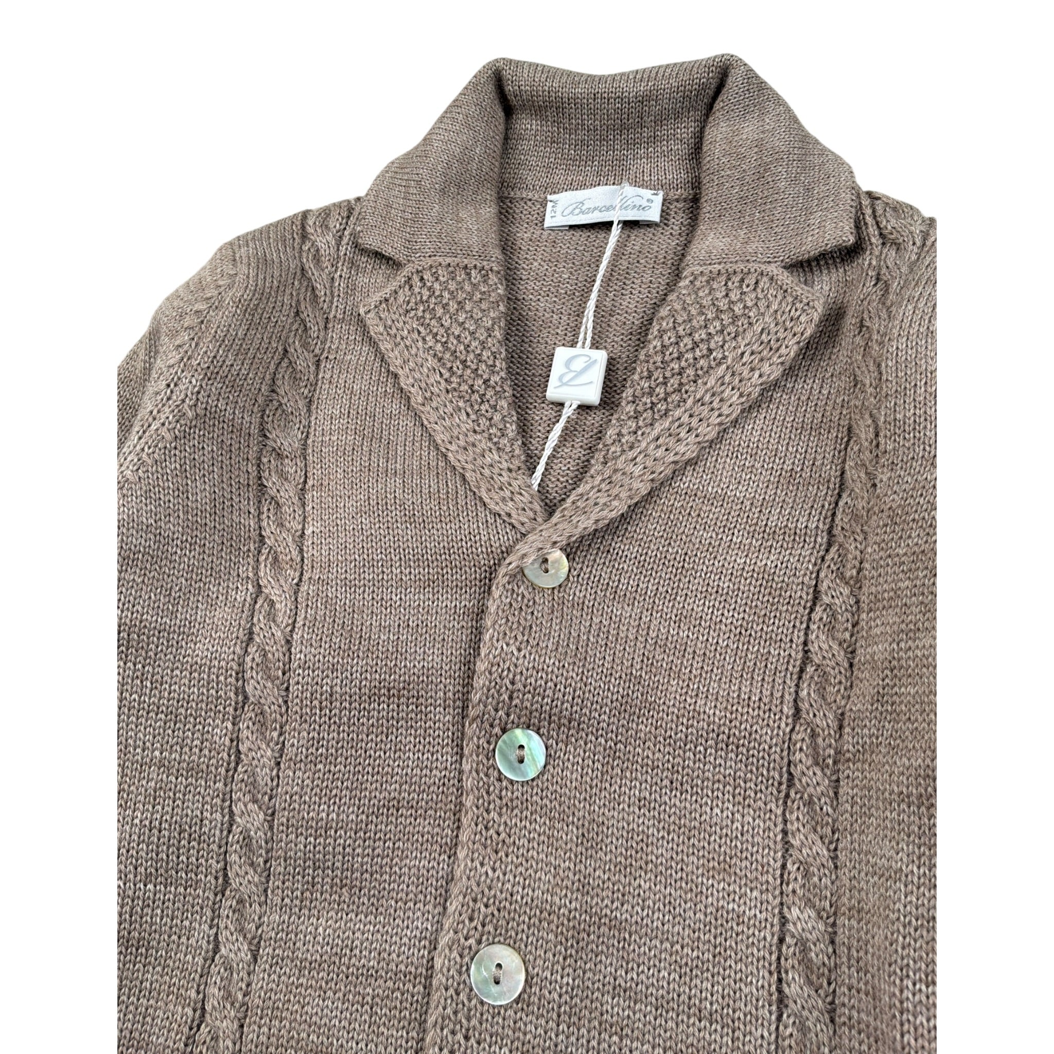 Barcellino Cardigan tinta unita con Bottoni Fango per Neonato 125518 FANGO BARCELLINO 