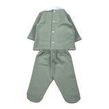 Barcellino Completo 2Pz tinta unita Felpa-Ghettina Verde per Neonato 125602XX VERDE BARCELLINO 