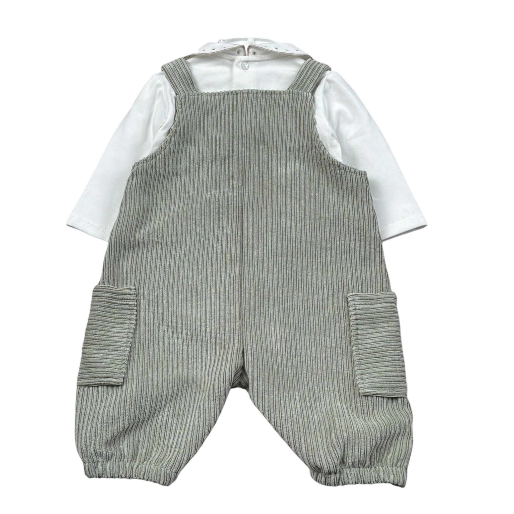 Barcellino Completo 2 Pezzi Camicia-Salopette Verde per Neonato 125609 VERDE BARCELLINO 