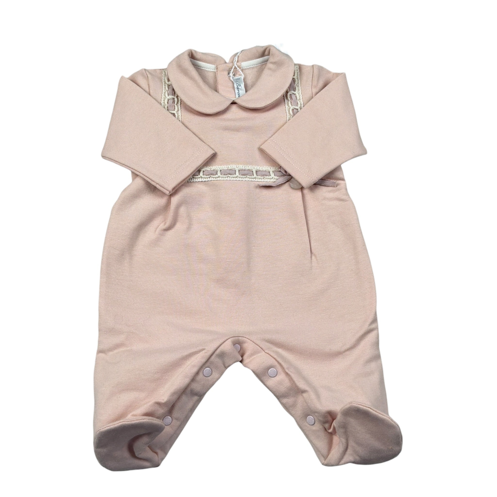 Barcellino Tutina Manica Lunga tinta unita Rosa per Neonata 125819 ROSA BARCELLINO 