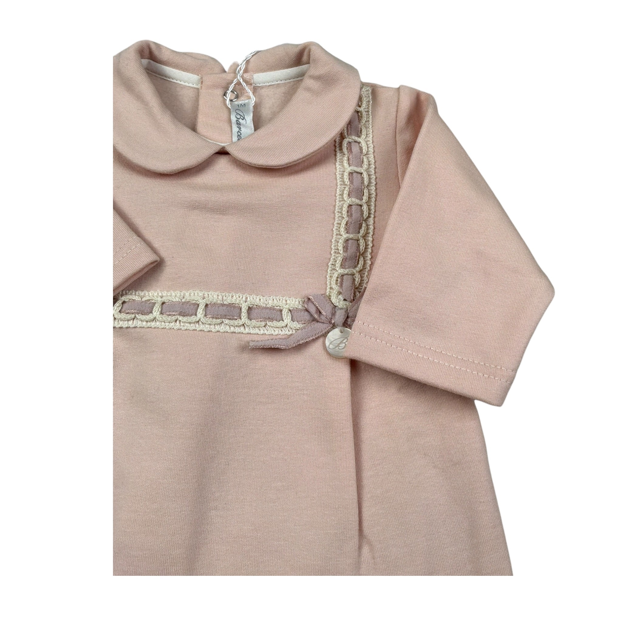 Barcellino Tutina Manica Lunga tinta unita Rosa per Neonata 125819 ROSA BARCELLINO 