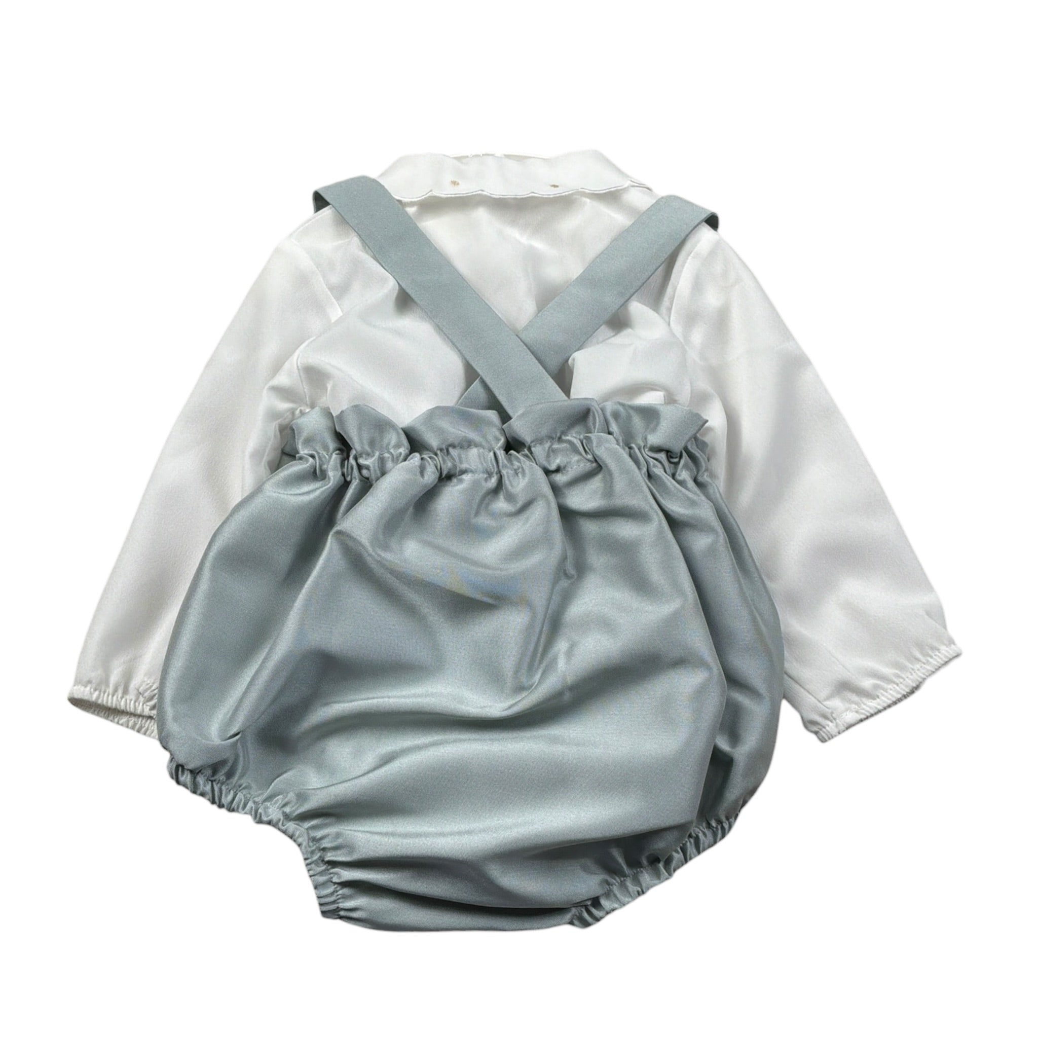 Barcellino Completo 2Pz Camicia-Salopette Bianco per Neonata 125911X BIANCO BARCELLINO 