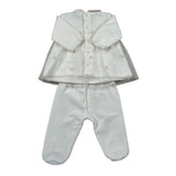 Barcellino Completo 2P Ezzi Maglia-Ghettina In Ciniglia Bianco per Neonata 126202 BIANCO BARCELLINO 