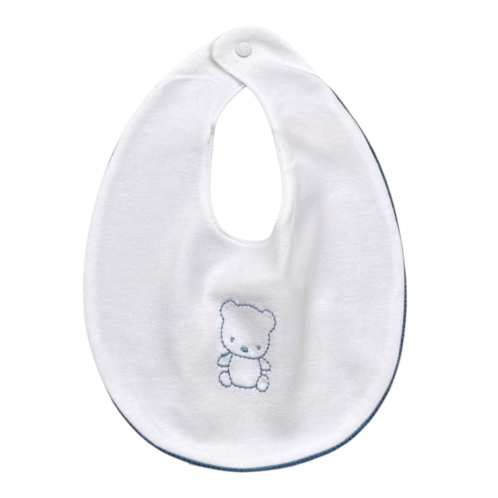 Barcellino Bavetta tinta unita con Ricamo Bianco per Neonato 126320 BIANCO BARCELLINO 