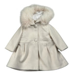 Barcellino Cappotto tinta unita con Cappuccio Panna per Neonata 126417X PANNA BARCELLINO 