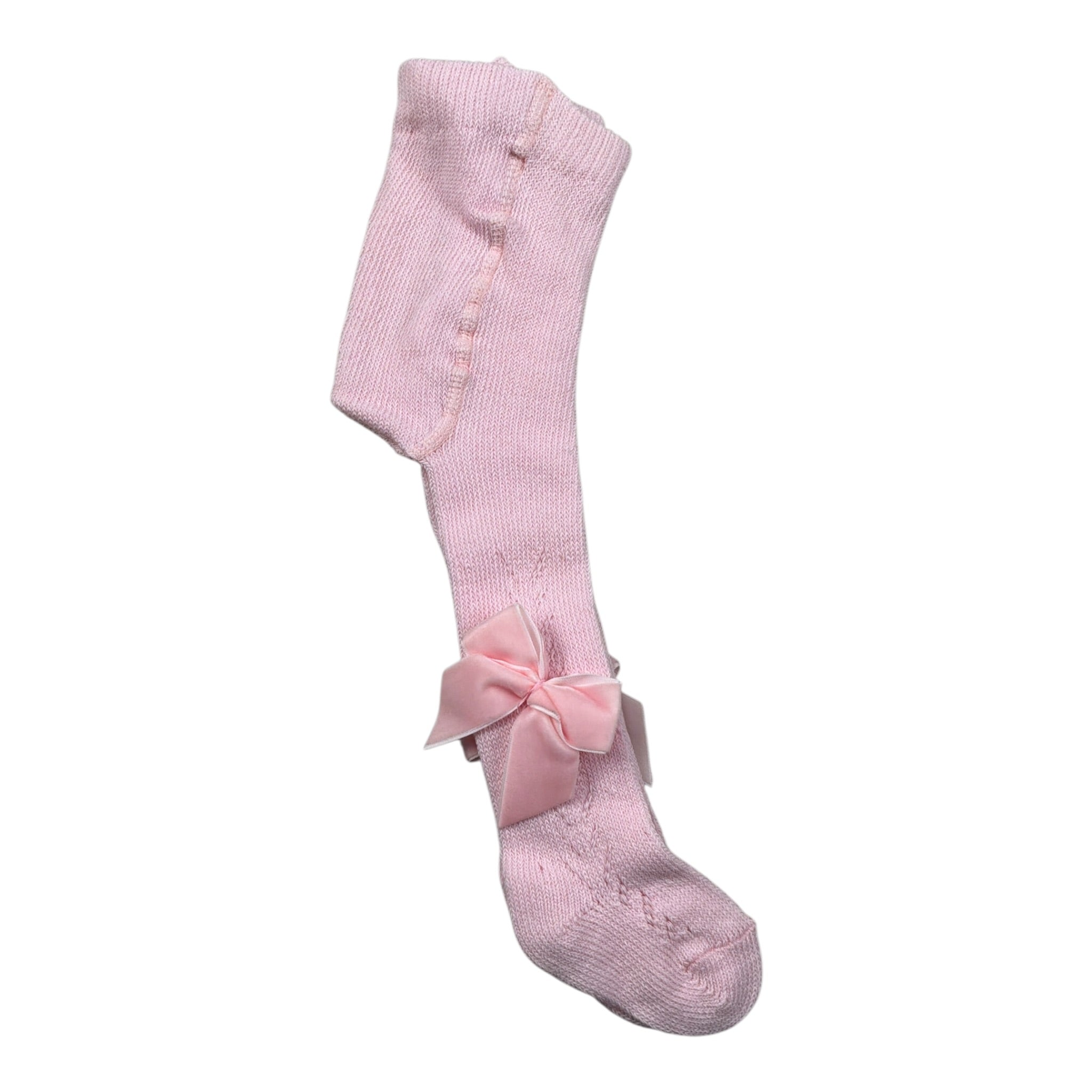 Barcellino Calze tinta unita con Fiocco Rosa per Neonata 1276FAI ROSA BARCELLINO 