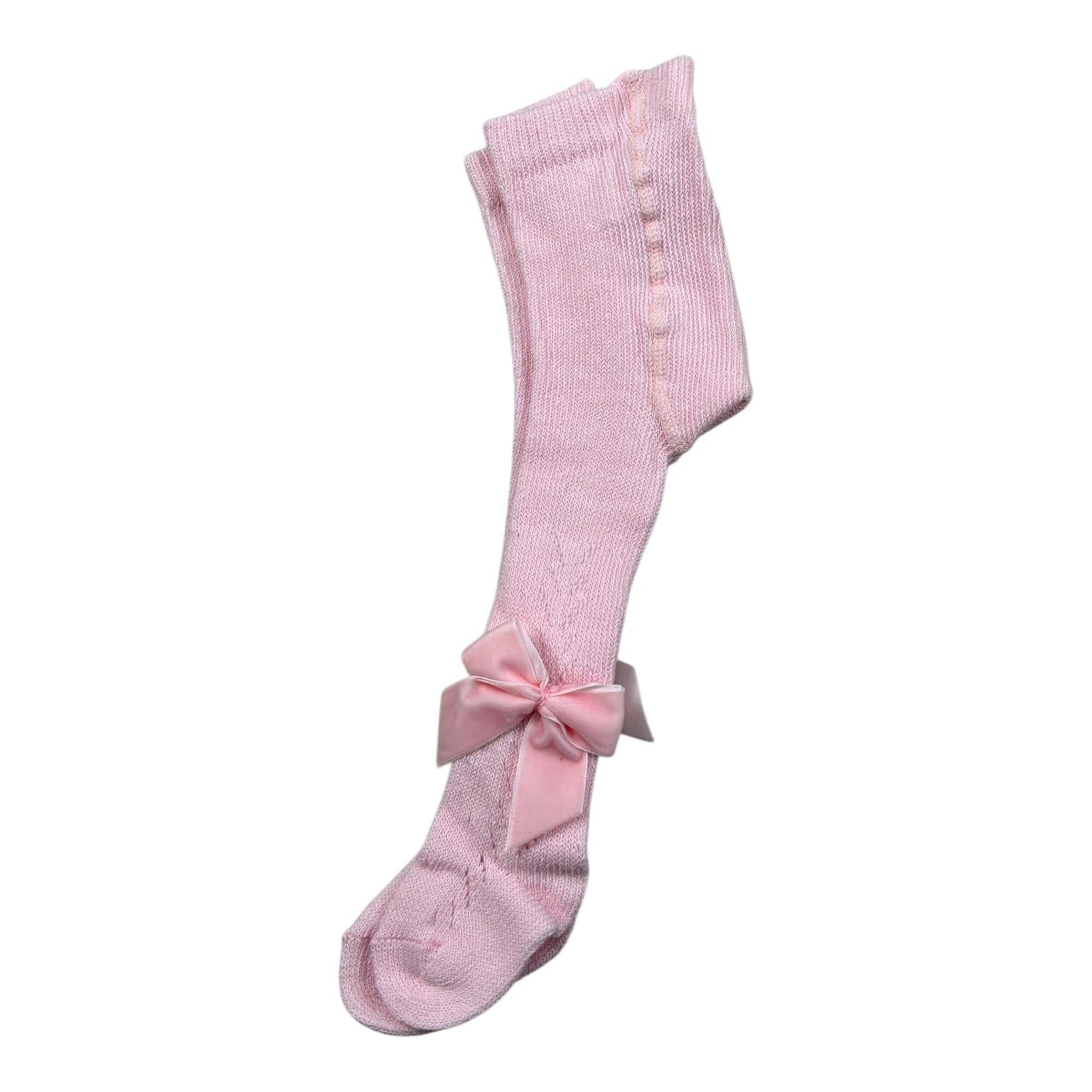 Barcellino Calze tinta unita con Fiocco Rosa per Neonata 1276FAI ROSA BARCELLINO 