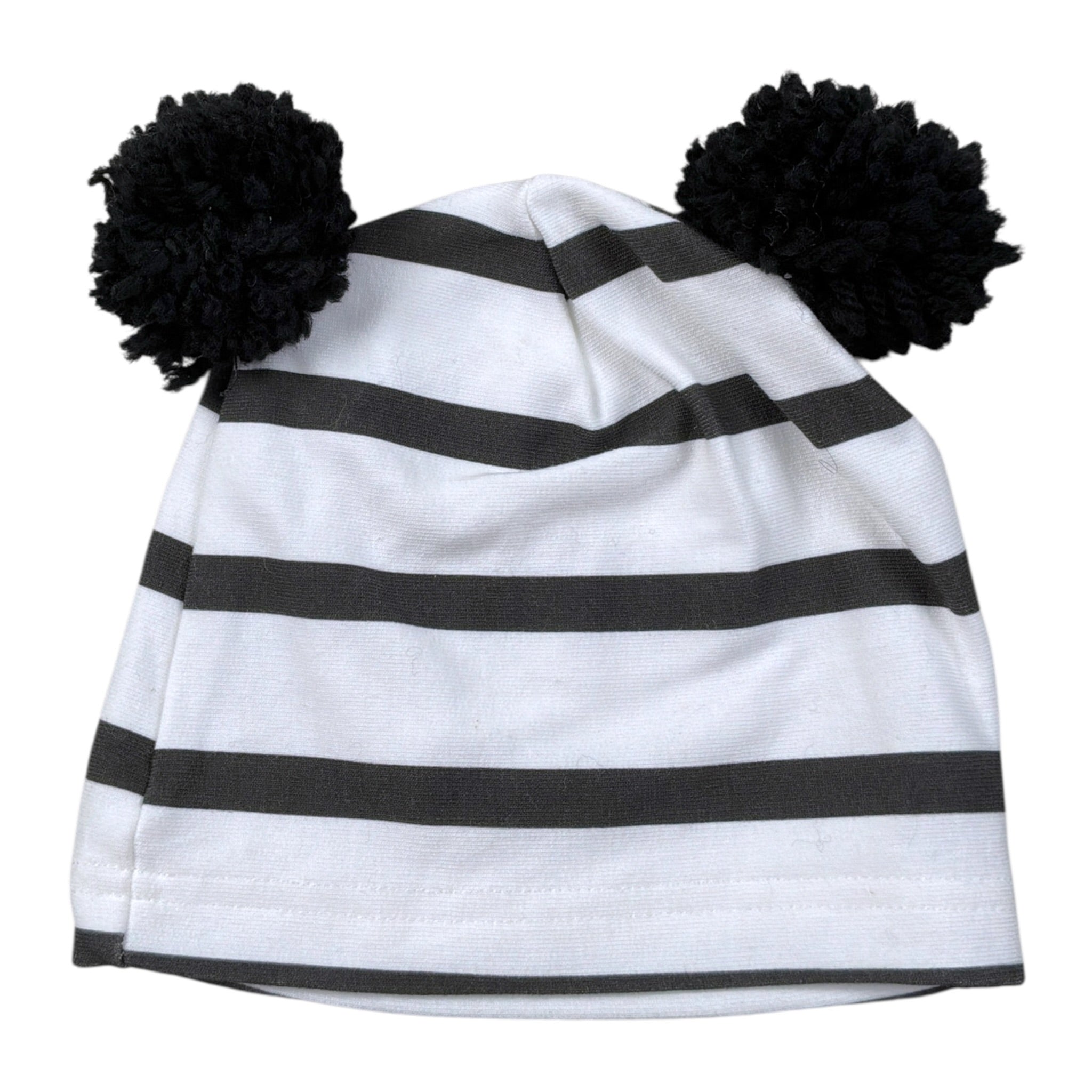 Barcellino Cappello Bicolore con Fantasia A Righe Bianco/Nero per Neonata 4436 BIANCO/NERO BARCELLINO 