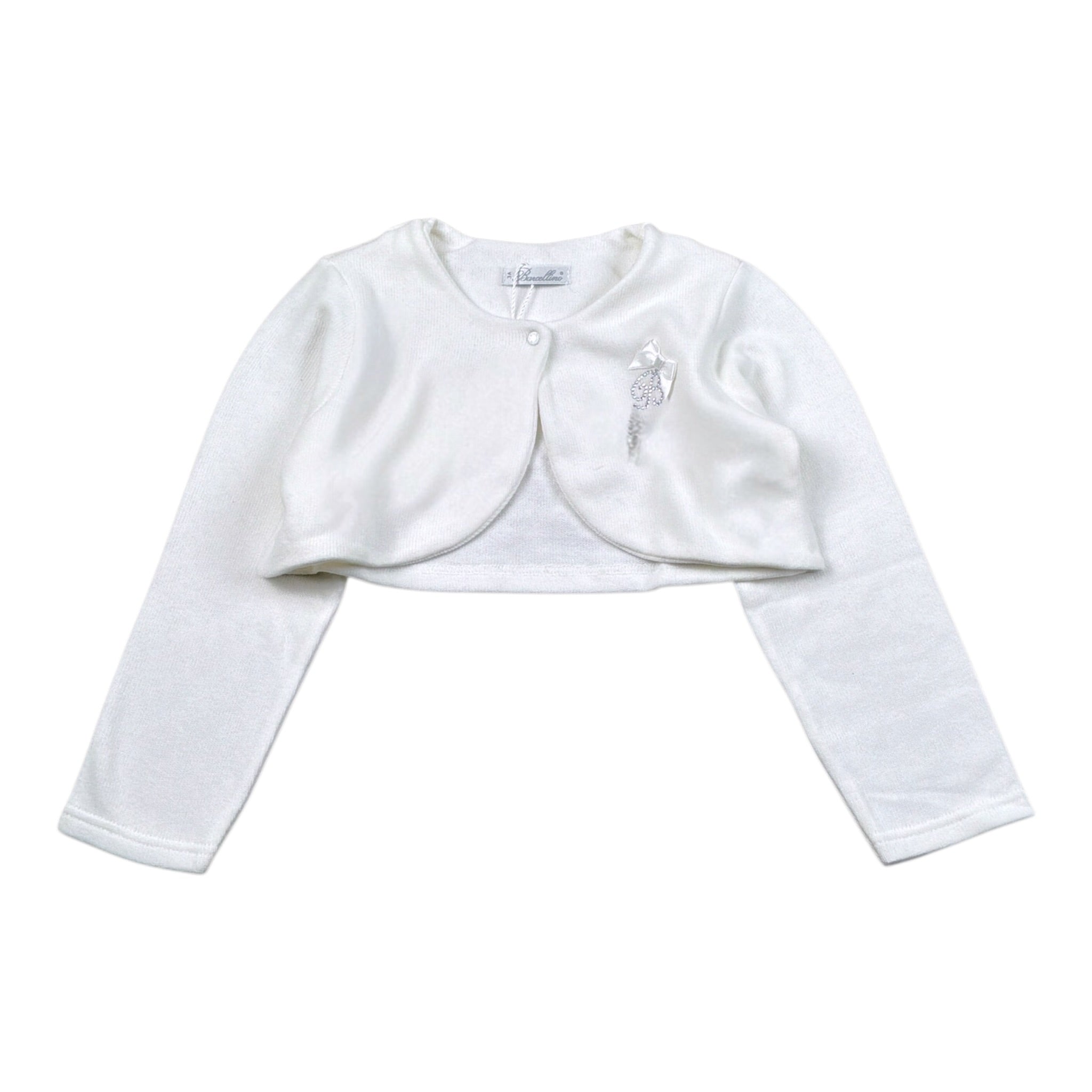 Barcellino Coprispalle tinta unita con Logo Bianco per Bambina 4533J BIANCO BARCELLINO 