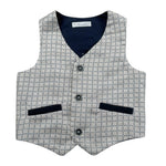 Barcellino Gilet tinta unita con Fantasia Grigio per Neonato GTFTI GIRGIO BARCELLINO 