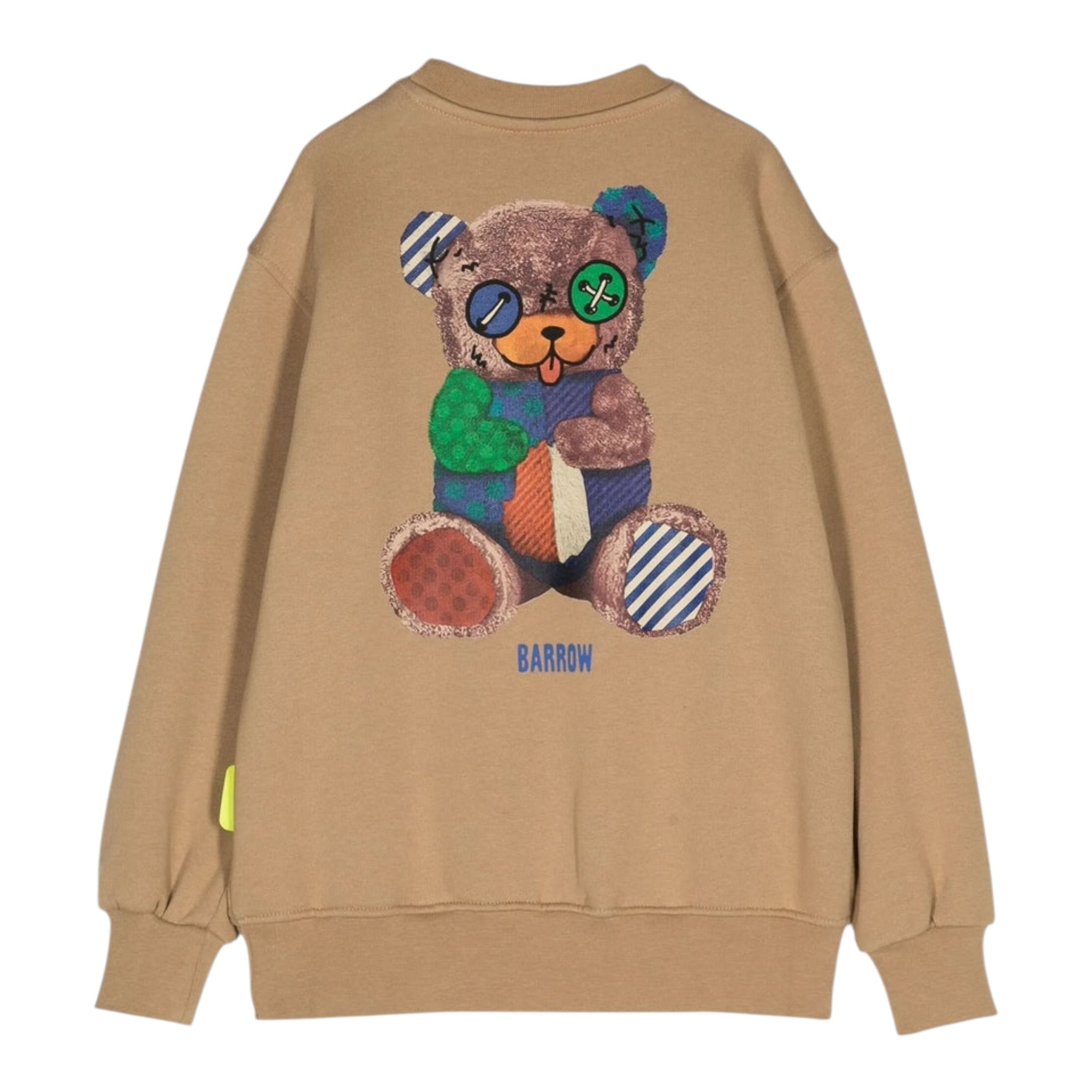 Barrow Kids Felpa Chiusa Girocollo tinta unita con Logo Beige per Bambino F4BKJUSW062A BEIGE BARROW KIDS 
