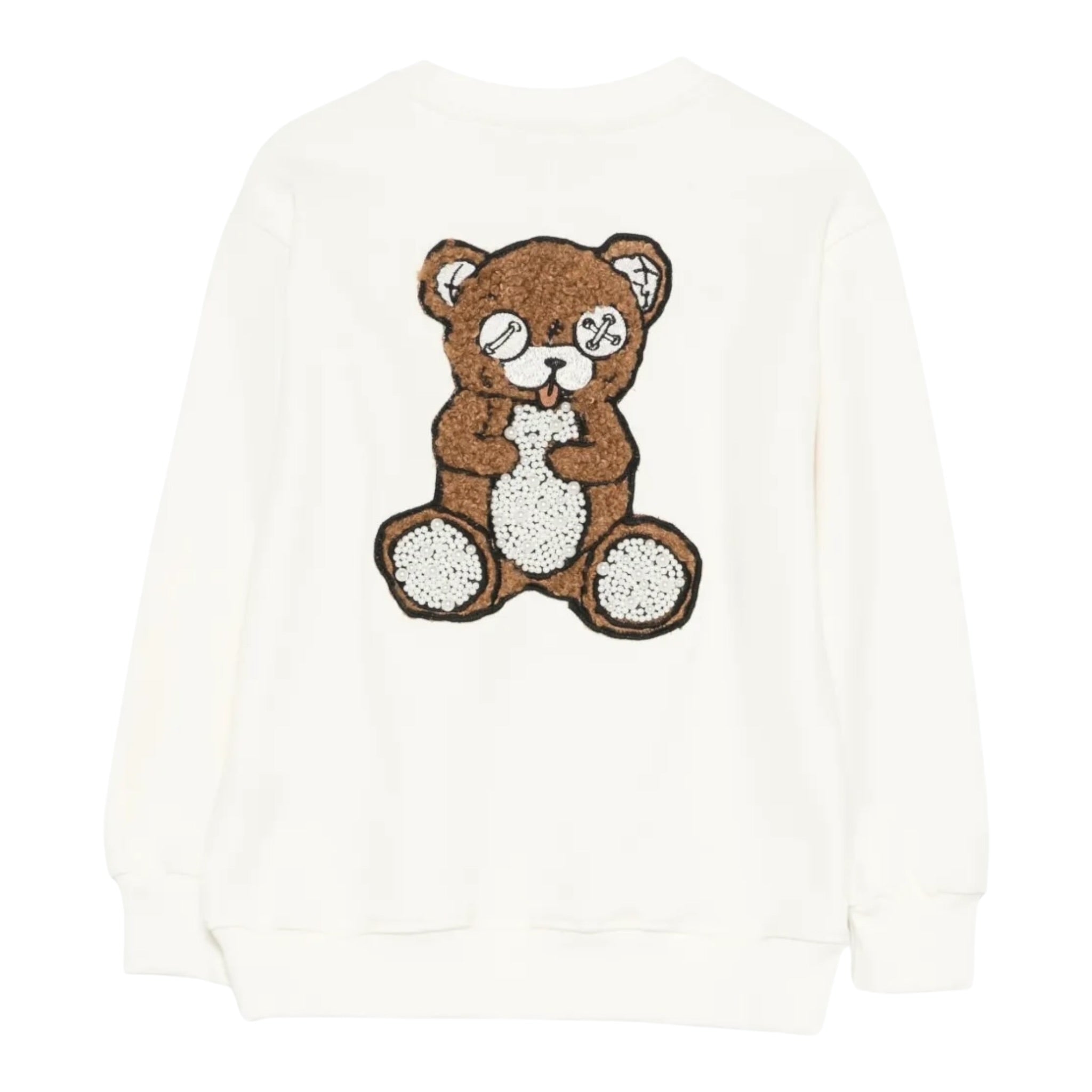 Barrow Kids Felpa tinta unita con Stampa Bianco per Bambino F5BKJGSW132 BIANCO BARROW KIDS 