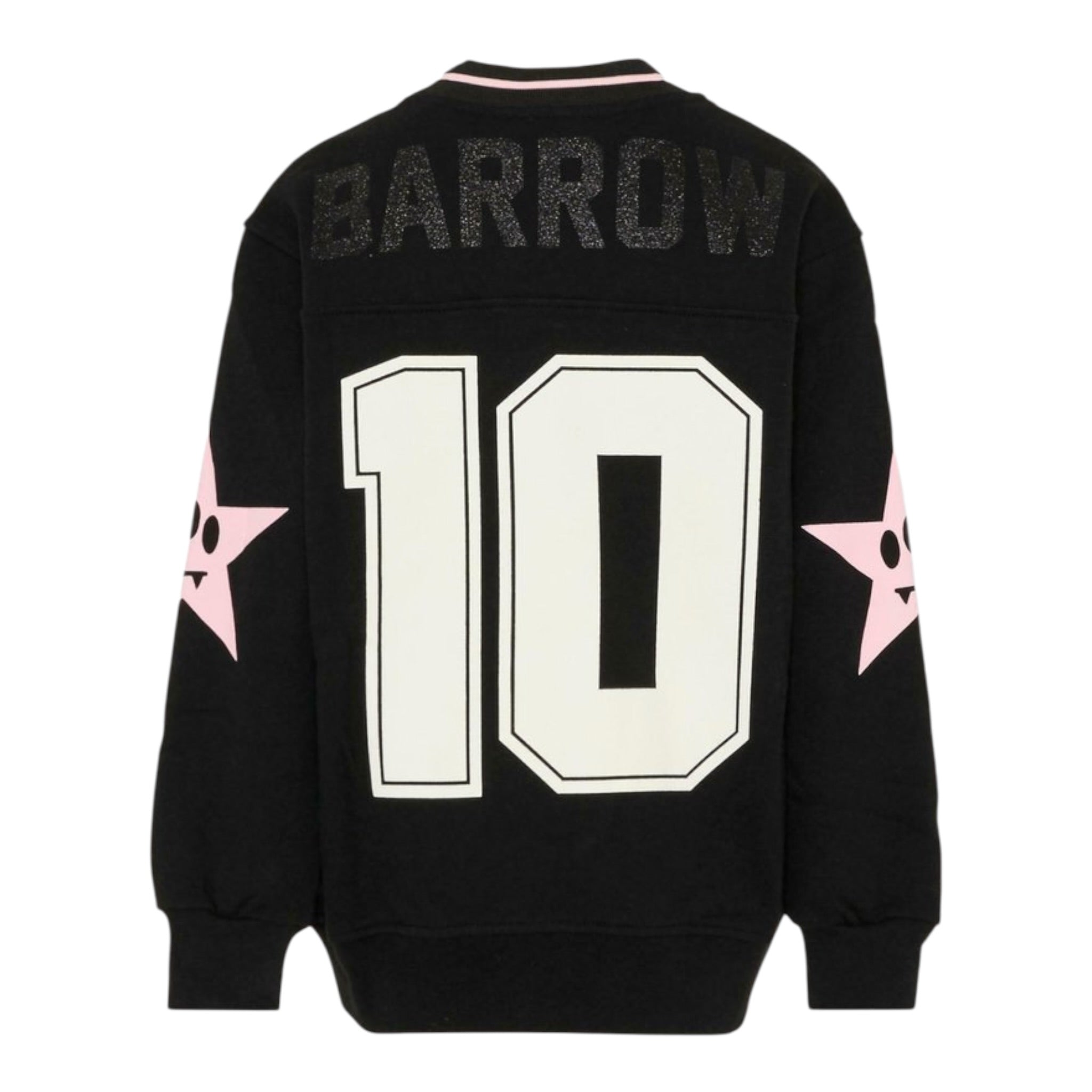 Barrow Kids Felpa tinta unita con Stampa Nero per Bambina F5BKJGSW194 NERO BARROW KIDS 