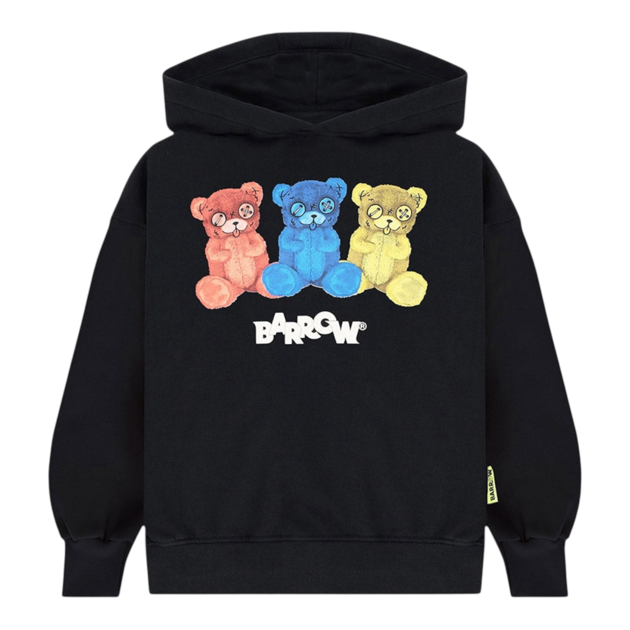 Barrow Kids Felpa Chiusa con Cappuccio tinta unita con Stampe Nero per Bambino F5BKJUHS231 NERO BARROW KIDS 