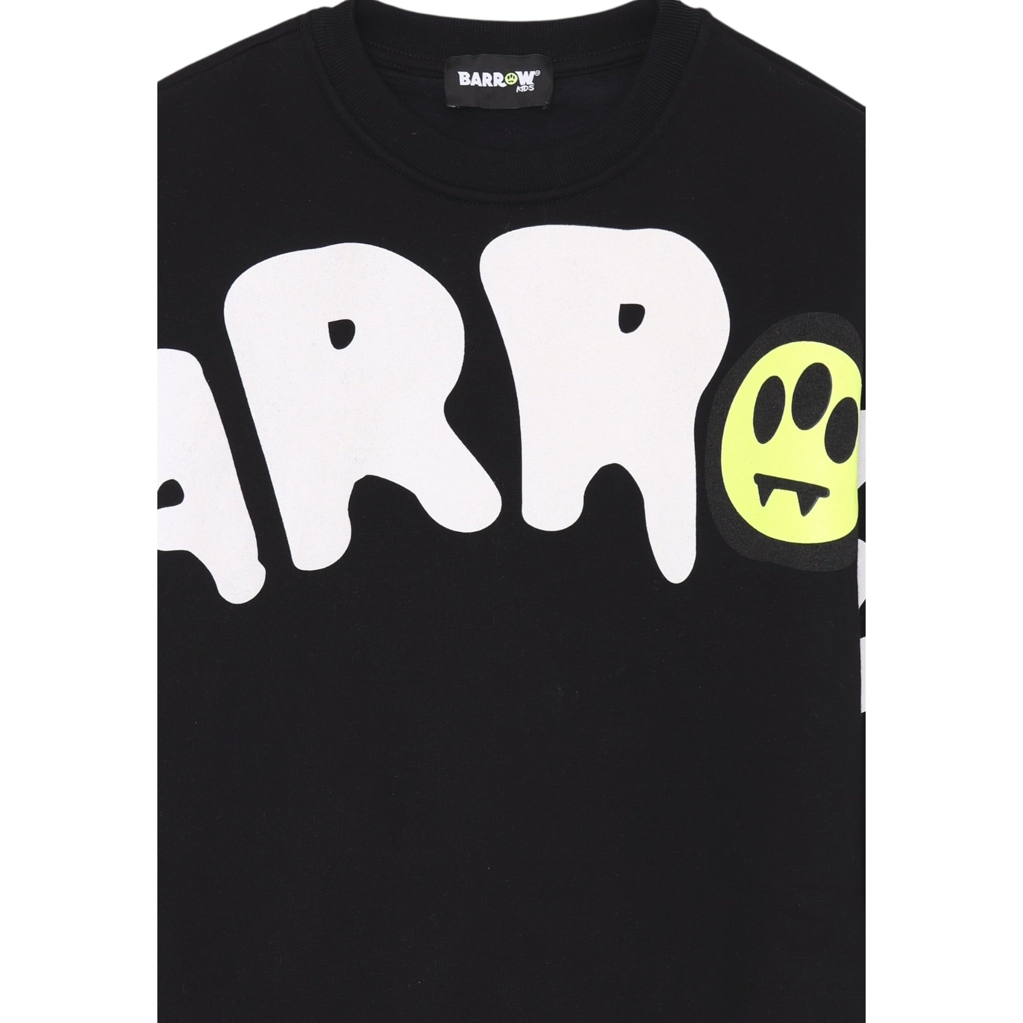 Barrow Kids Felpa Chiusa Girocollo tinta unita con Logo Nero per Bambino F5BKJUSW237 NERO BARROW KIDS 