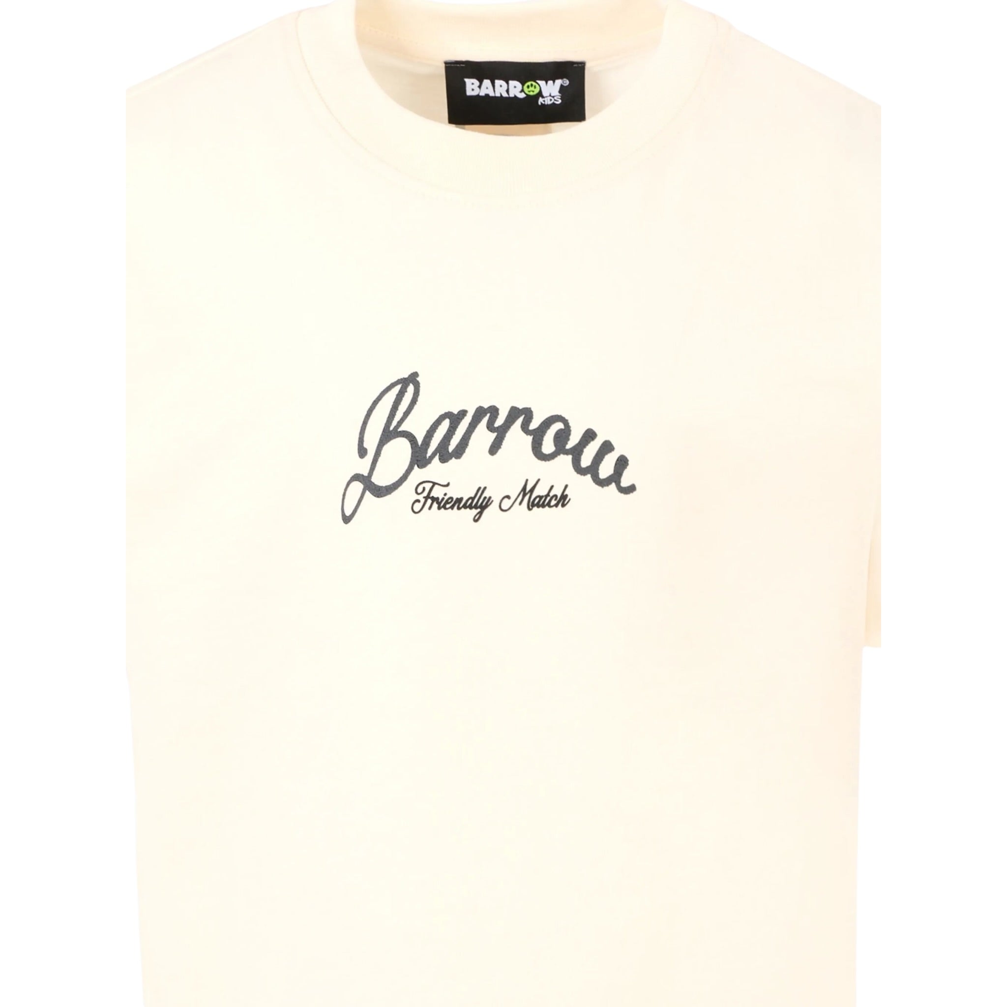 Barrow Kids T-Shirt Girocollo tinta unita con Stampe Crema per Bambino F5BKJUTH103 CREMA BARROW KIDS 