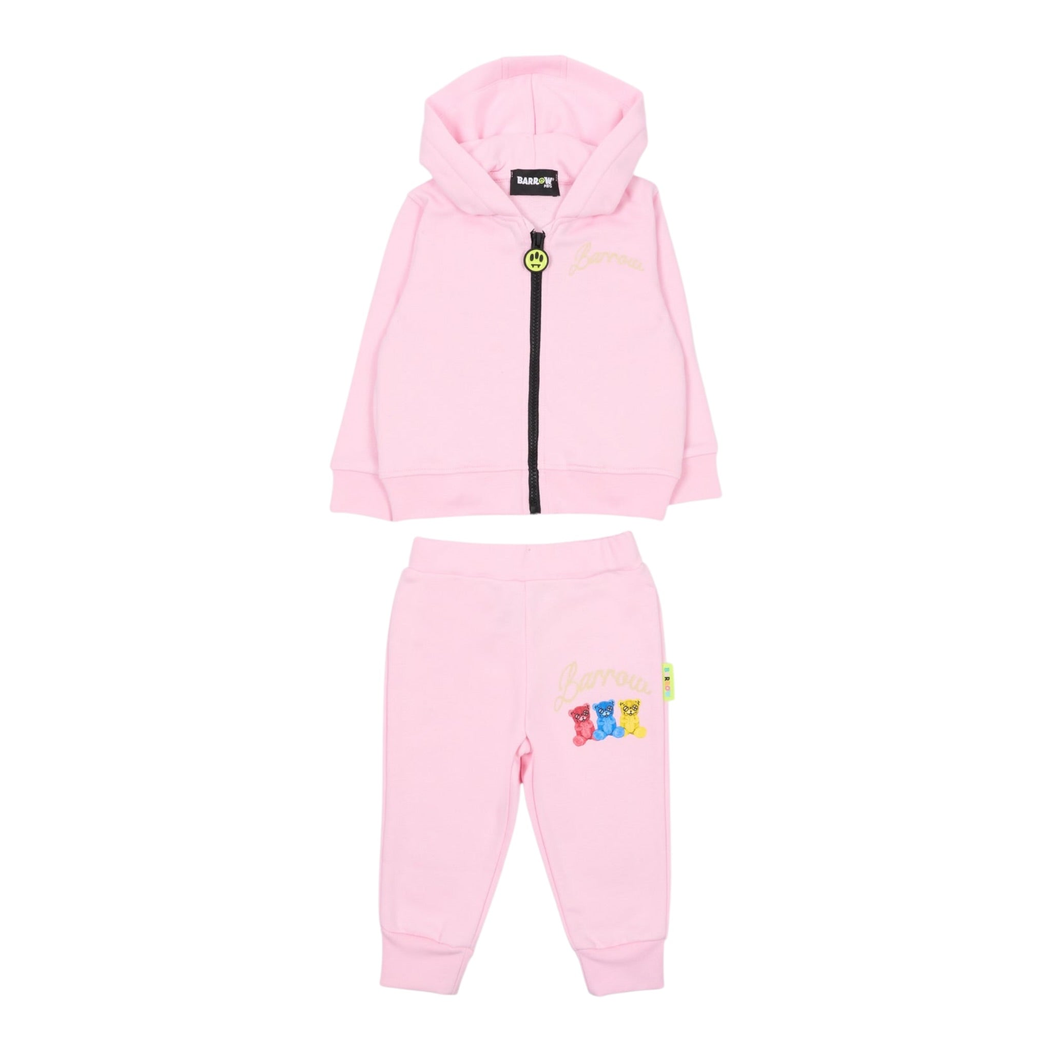 Barrow Kids Completo tinta unita 2Pz Felpa-Pantalone Rosa per Neonata F5BKUNSF218 ROSA BARROW KIDS 