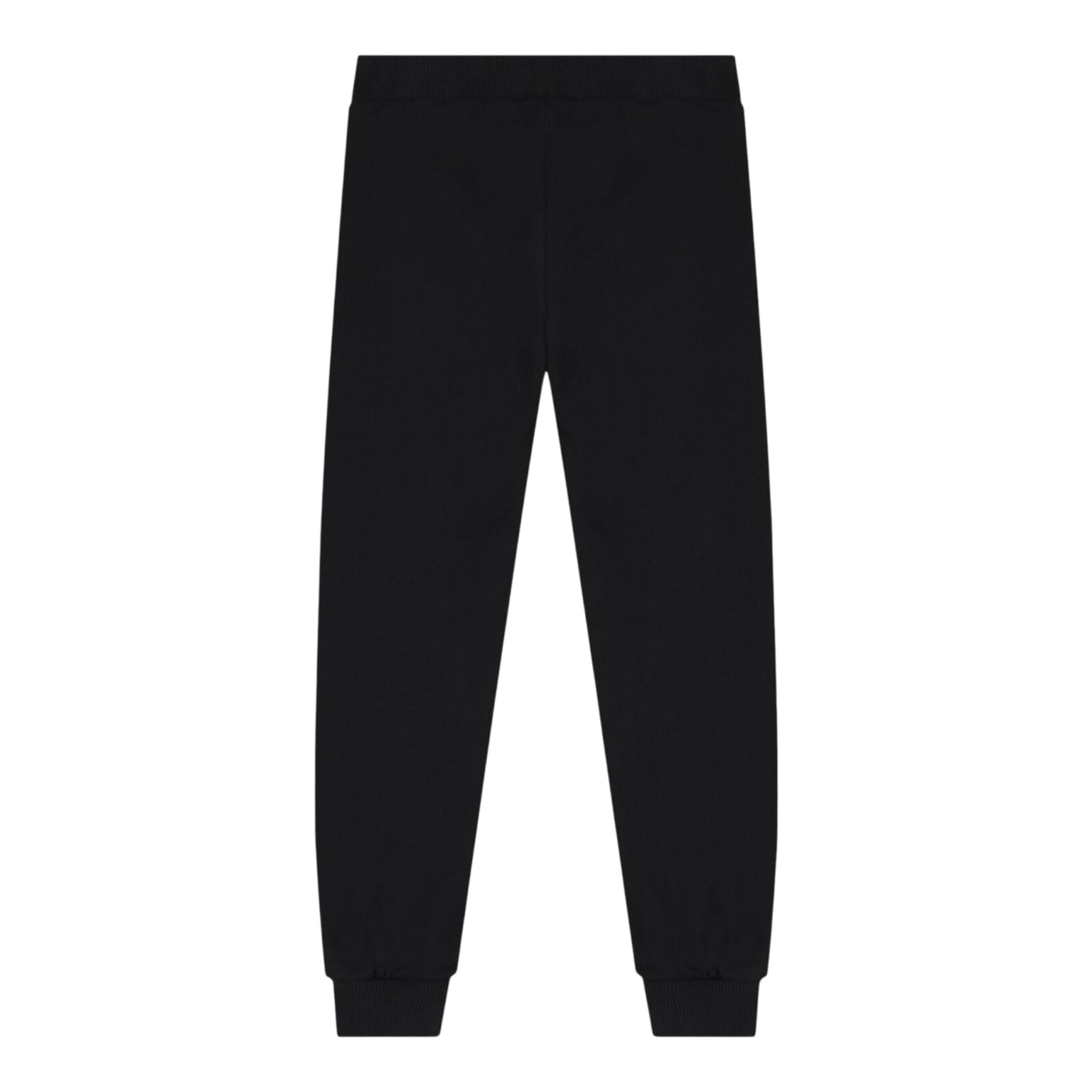 Moschino Pantalone Tuta tinta unita con Logo Nero per Bambino HUP084 NERO MOSCHINO 