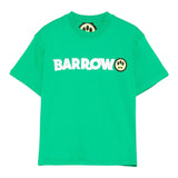Barrow Kids T-Shirt Girocollo tinta unita con Logo Verde per Bambino S5BKJUTH082 VERDE BARROW KIDS 