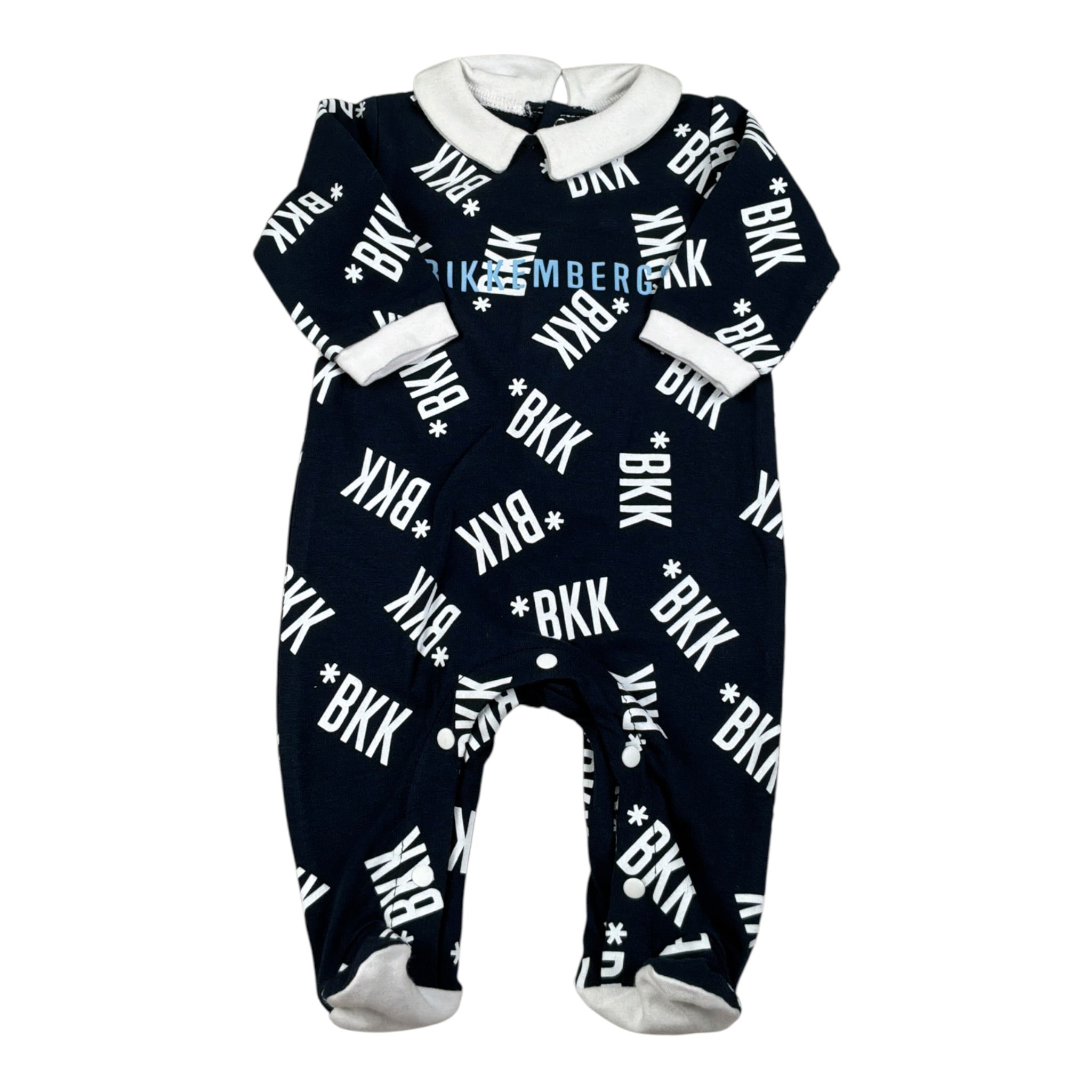Bikkembergs Tutina tinta unita con Stampa Blu per Neonato BK0912 BLU BiKKEMBERGS 