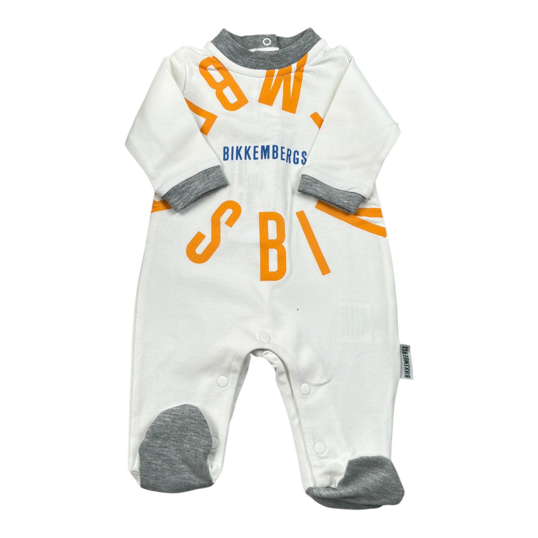 Bikkembergs Tutina tinta unita con Stampa Bianco per Neonato BK0970 BIANCO BiKKEMBERGS 