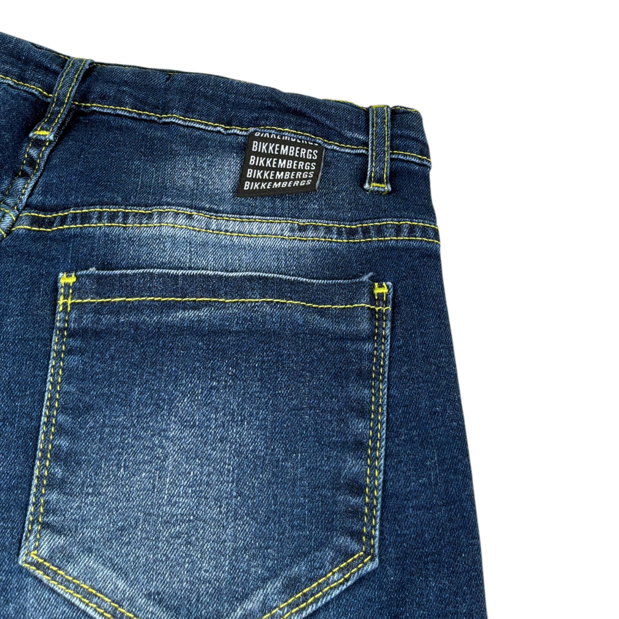 Bikkembergs Jeans tinta unita con Girovita Regolabile Blu per Bambino BK12311 BLU BiKKEMBERGS 