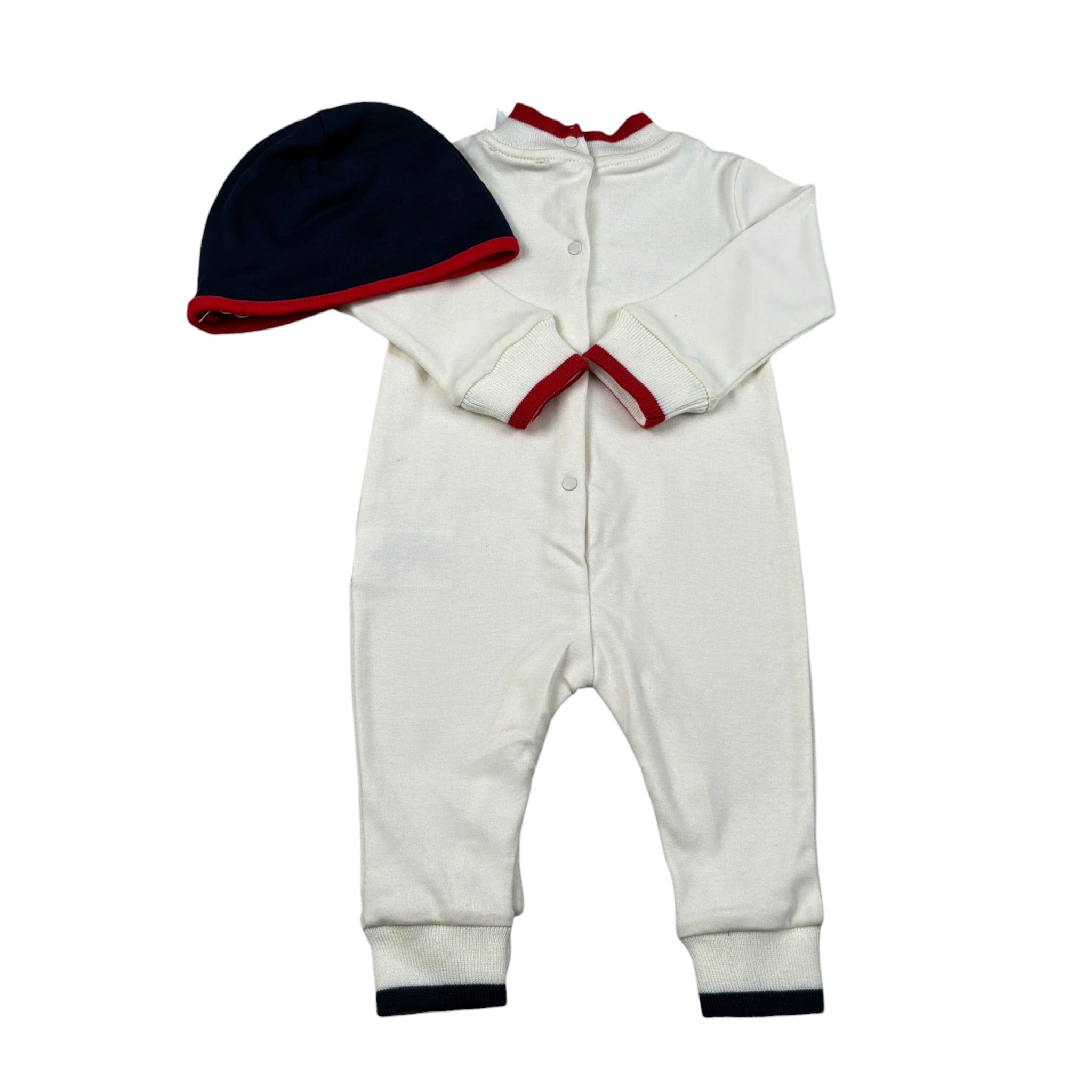 Bikkembergs Tutina Manica Lunga tinta unita con Cappello Panna per Neonato BK3726 PANNA BiKKEMBERGS 