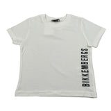 Bikkembergs T-Shirt Girocollo tinta unita con Logo Bianco per Bambino BK3730 BIANCO BiKKEMBERGS 