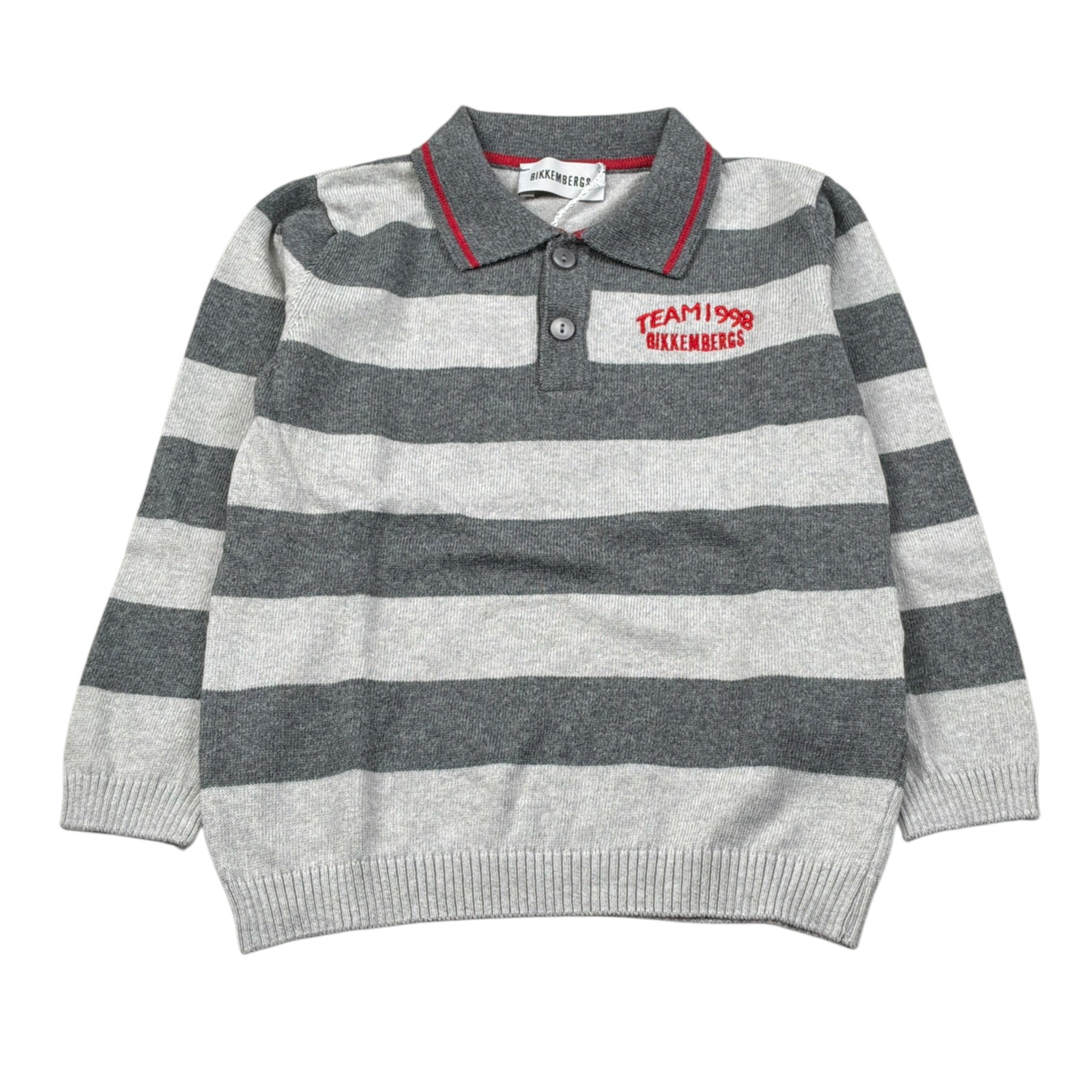 Bikkembergs Maglia Fantasia A Righe con Colletto Grigio per Bambino BK3833 GRIGIO BiKKEMBERGS 