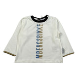 Bikkembergs Shirt Girocollo tinta unita con Stampa Panna per Neonato BK3839 PANNA BiKKEMBERGS 