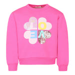 Billieblush Felpa Chiusa Girocollo tinta unita con Stampa Fuxia per Neonata U20473 FUXIA BillIEBLUSH 